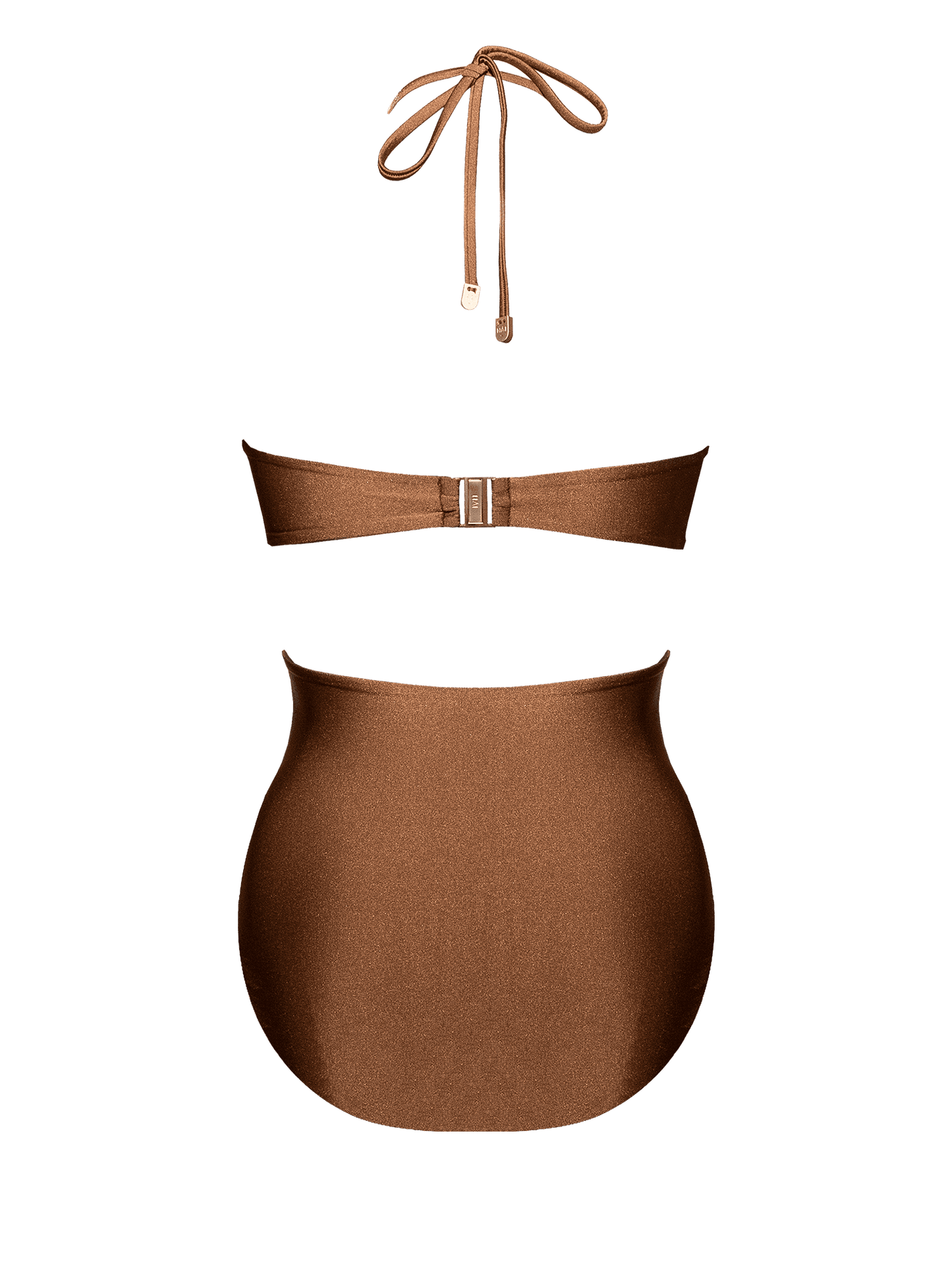 Second Skin | Shimmer ~ The Island Halter One Piece - Spice Bronze