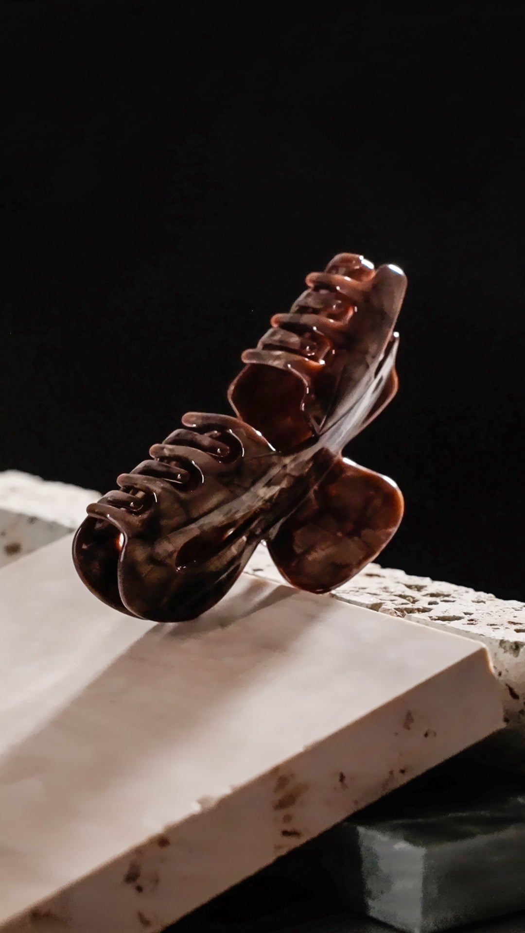 Halo by HAI | 絲帶輪廓髮束夾 - 摩卡棕