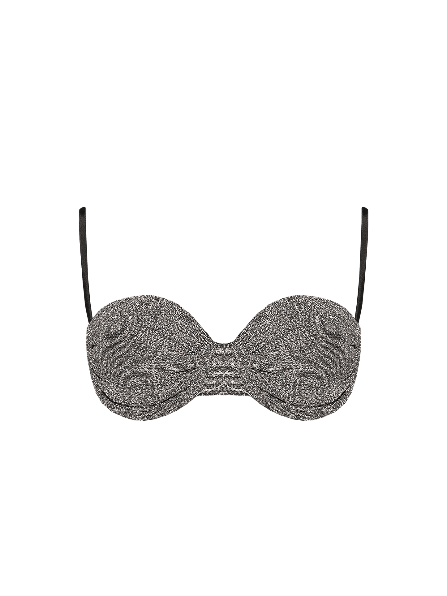 Stardust ~ Underwired Ruched Bikini Top - Heather Silver