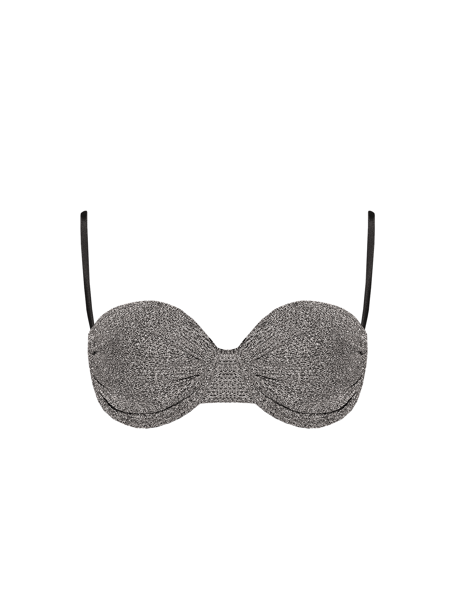 Stardust ~ Underwired Ruched Bikini Top - Heather Silver