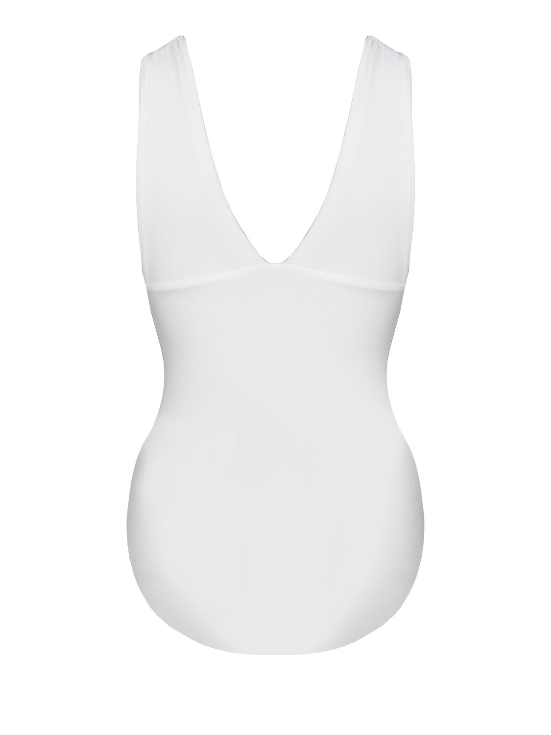 複膚/珠光 ~ 大V塑腰連身泳裝 - 極光白