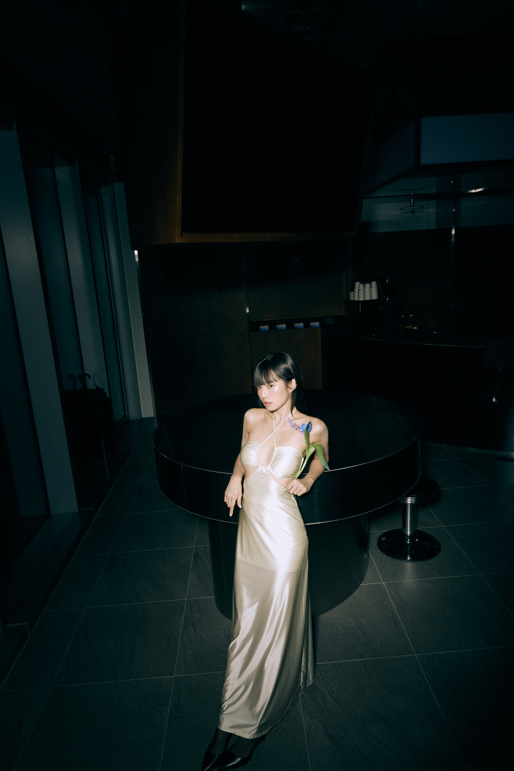 Second Skin Satiny | The Island Halter Maxi Dress ~ Pearl White