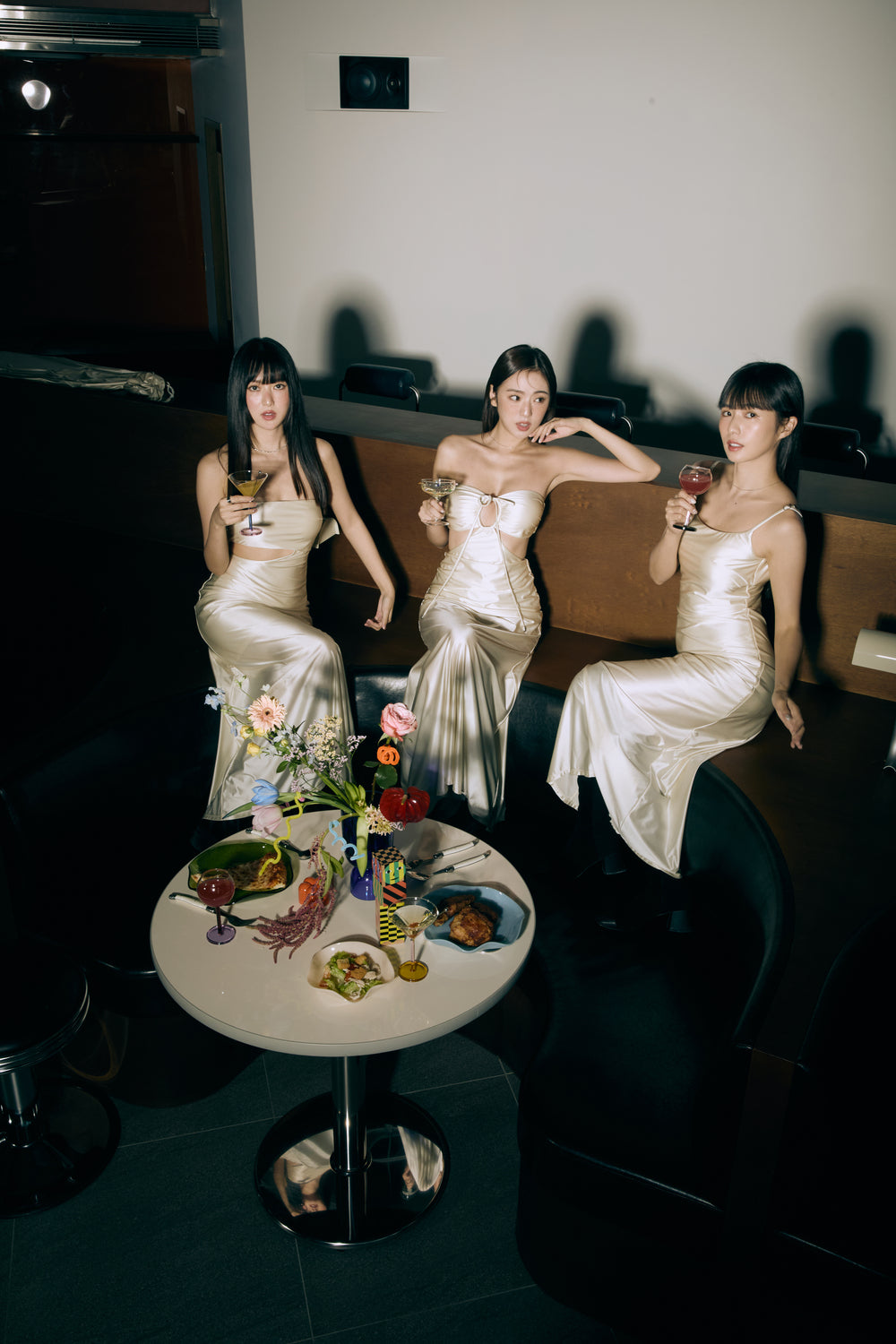 Second Skin Satiny | The Island Halter Maxi Dress ~ Pearl White