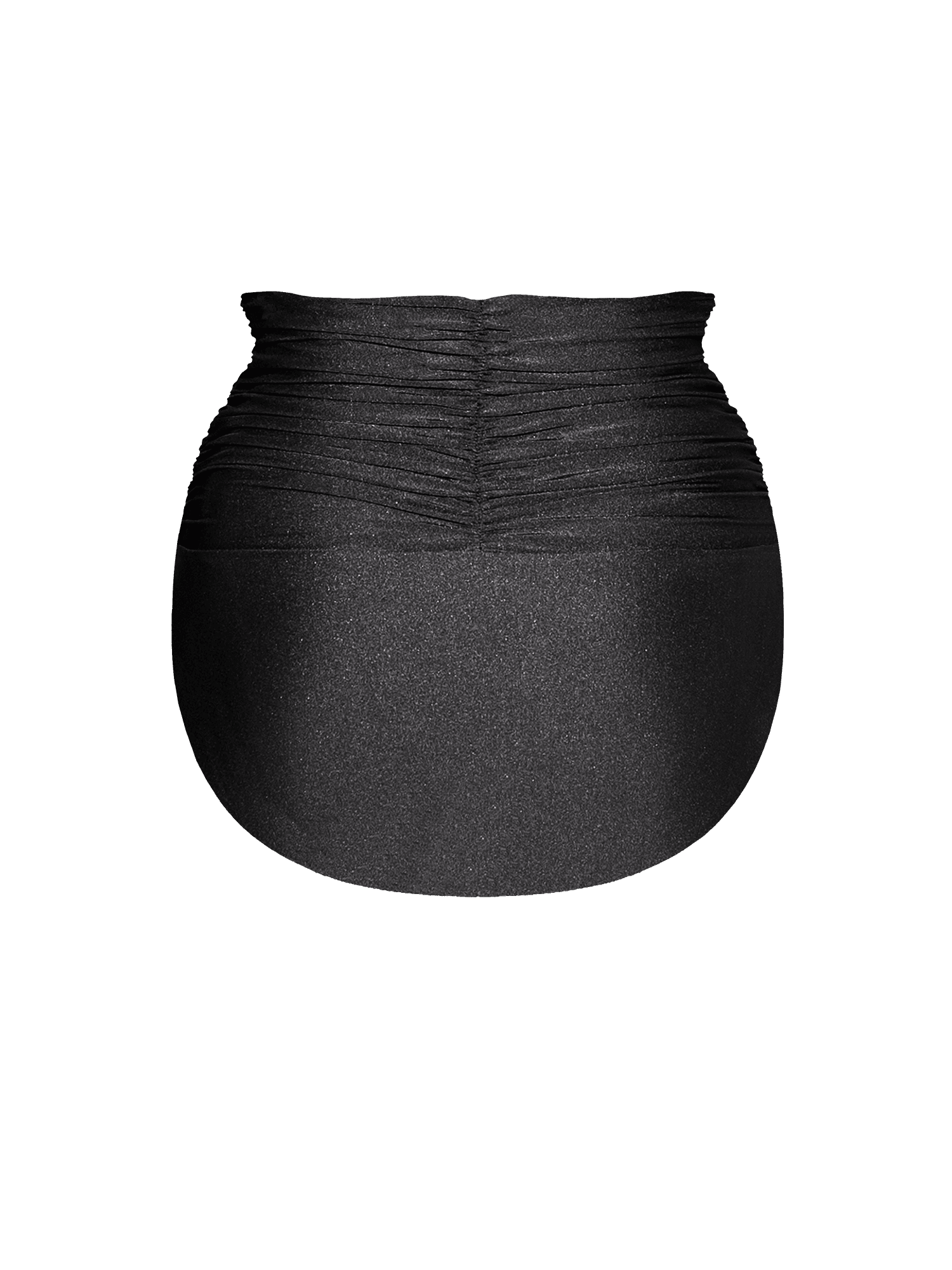 複膚|珠光 ~ 超高腰細摺泳褲 - 曜石黑