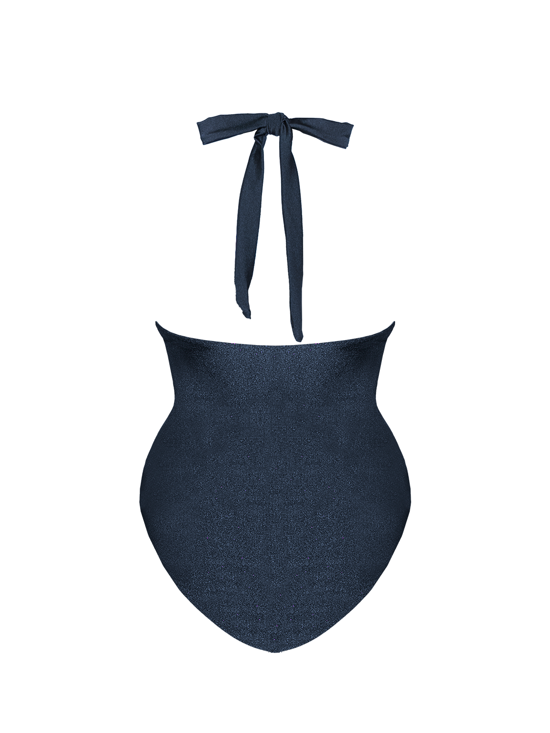 複膚/珠光 ~ 交叉繞脖連身泳裝 - 午夜藍