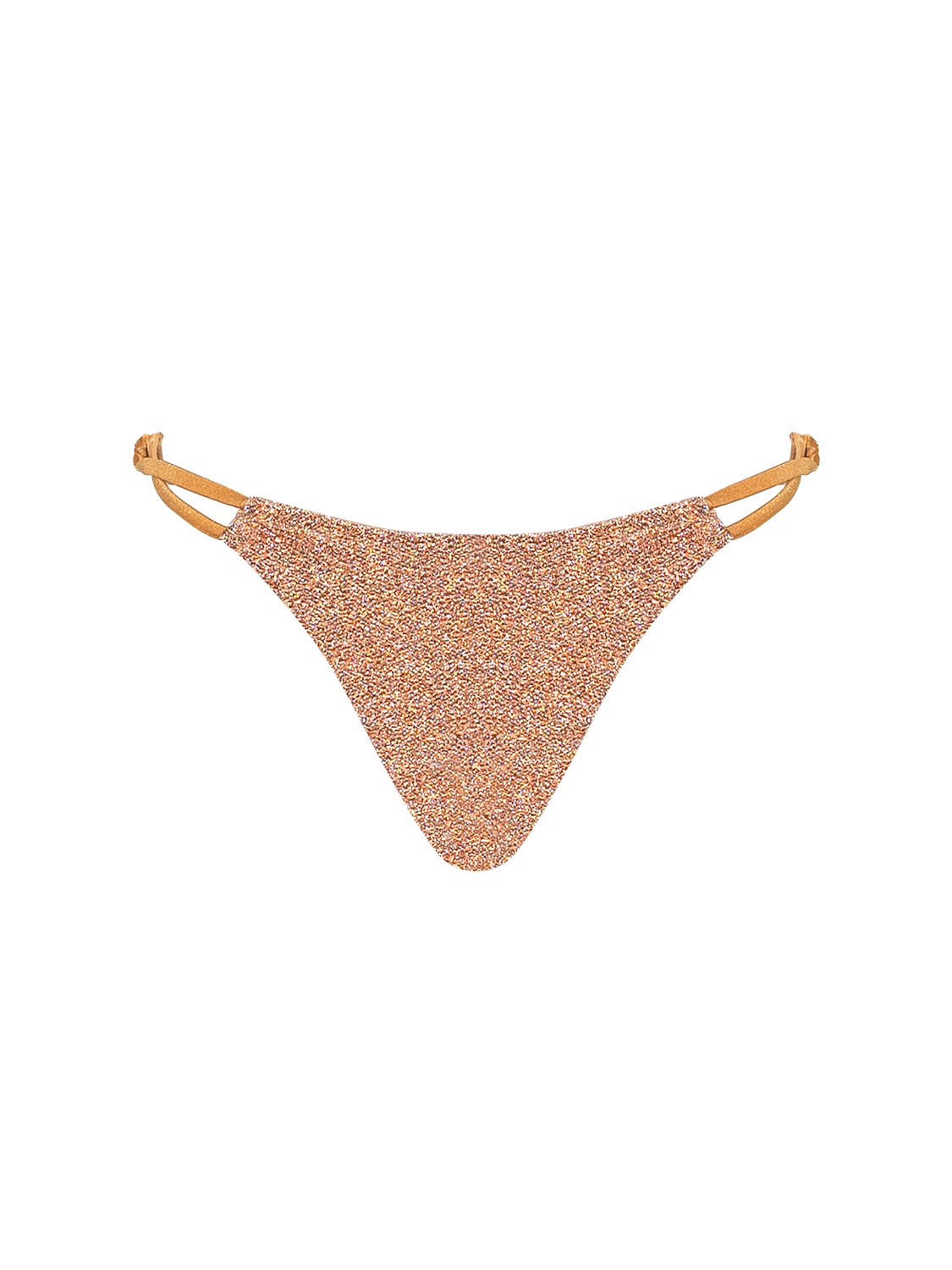 Stardust ~ Triangle Bikini Bottom with Hoops - Light Copper