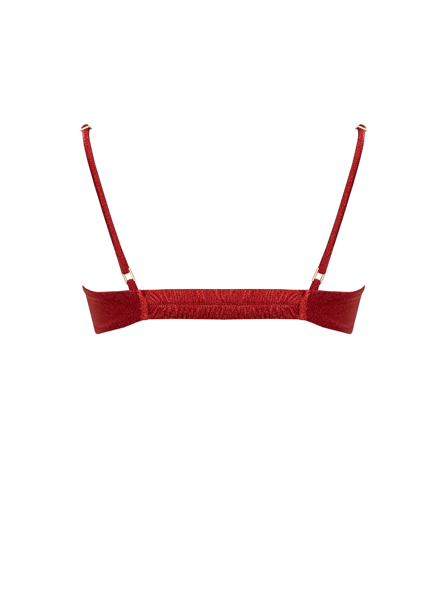 Second Skin | Shimmer ~ Underwired Ruched Bikini Top - Garnet Red