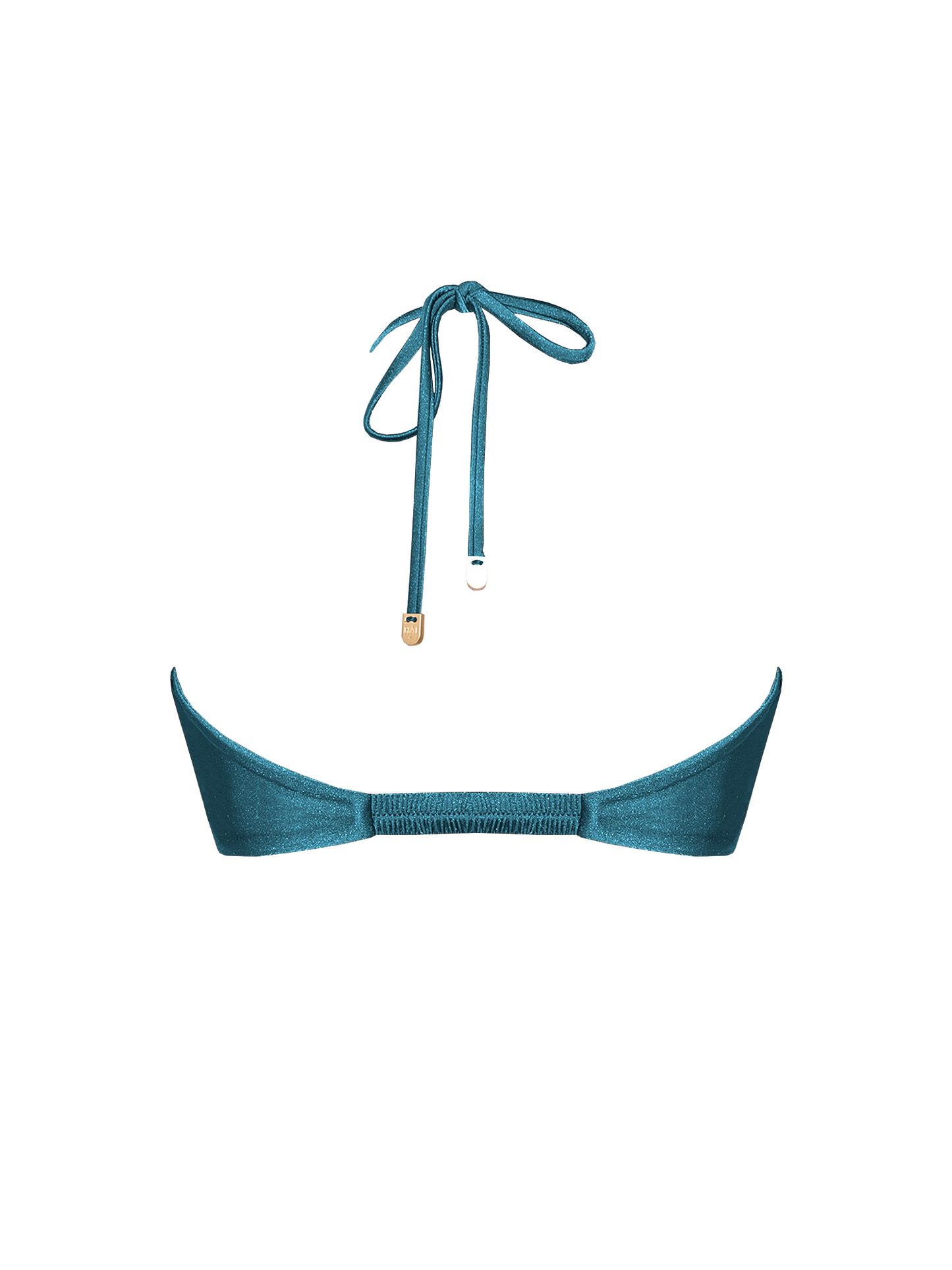 Second Skin | Shimmer ~ Halterneck Ruched Bikini Top - Tourmaline Teal