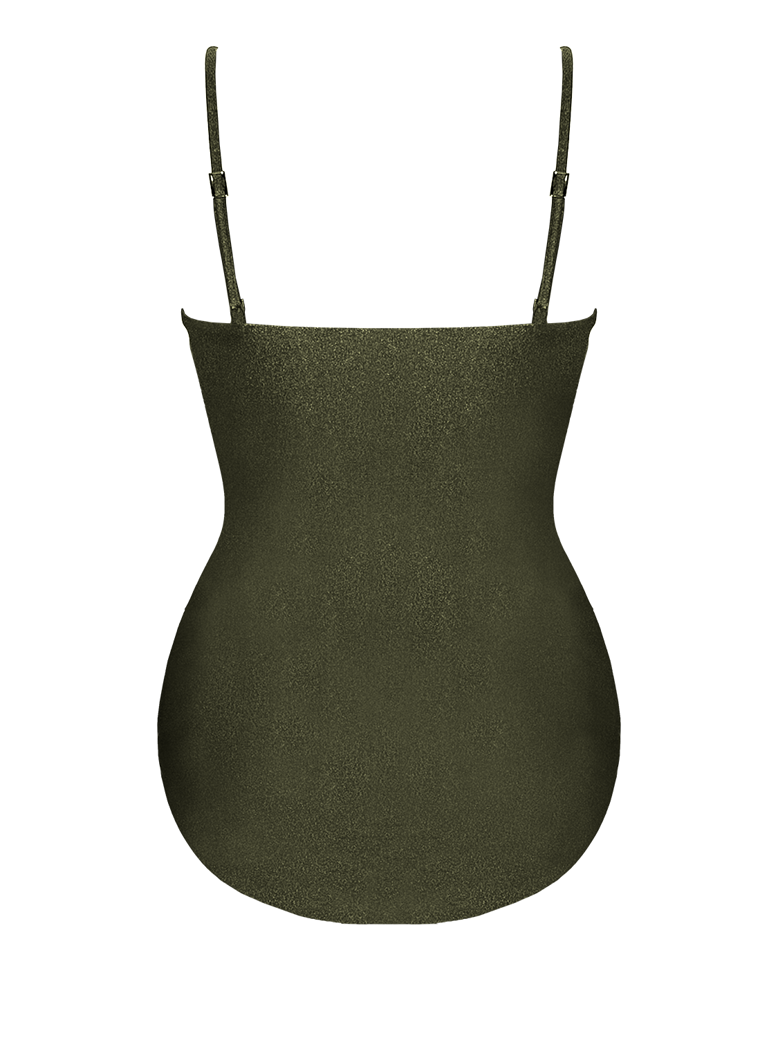 (無胸墊)複膚/珠光 ~ 蝴蝶結抽繩連身泳裝 -玉翡綠