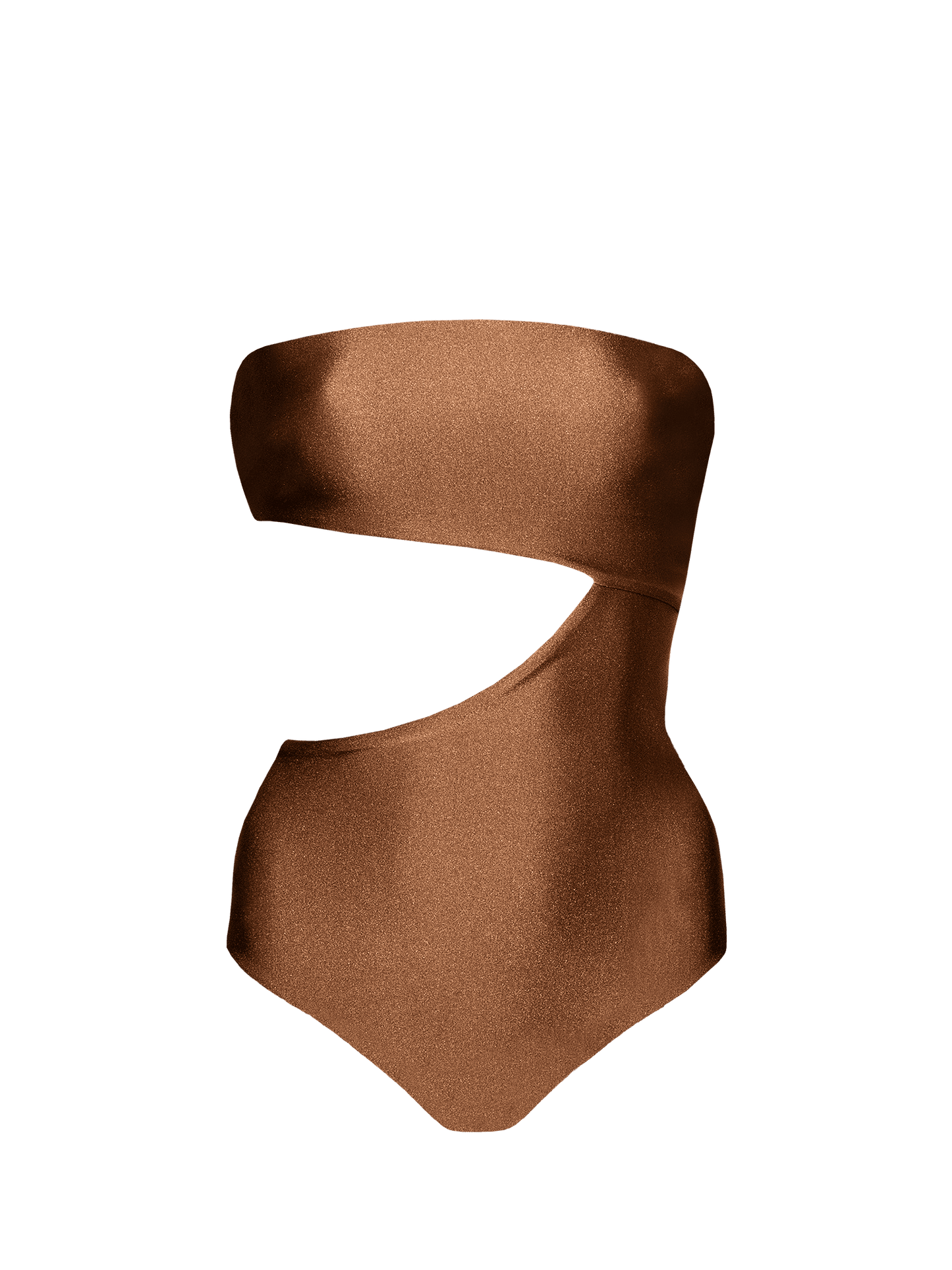 Second Skin | Shimmer ~ Strapless Cut-off One Piece - Spice Bronze