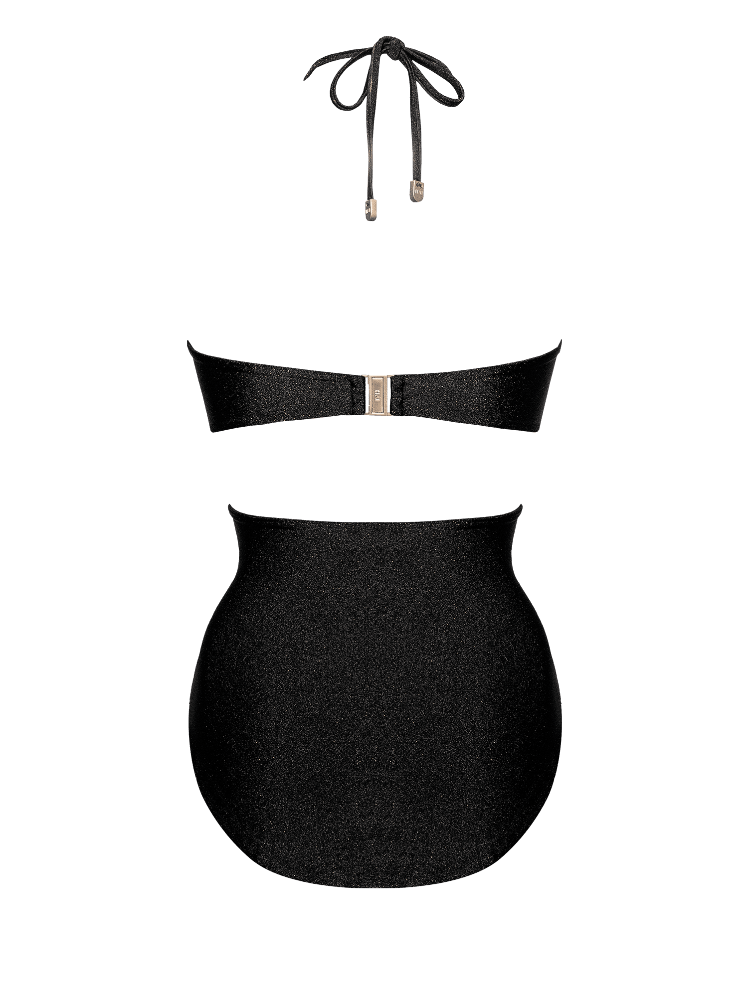 Second Skin | Shimmer ~ The Island Halter One Piece - Onyx Black
