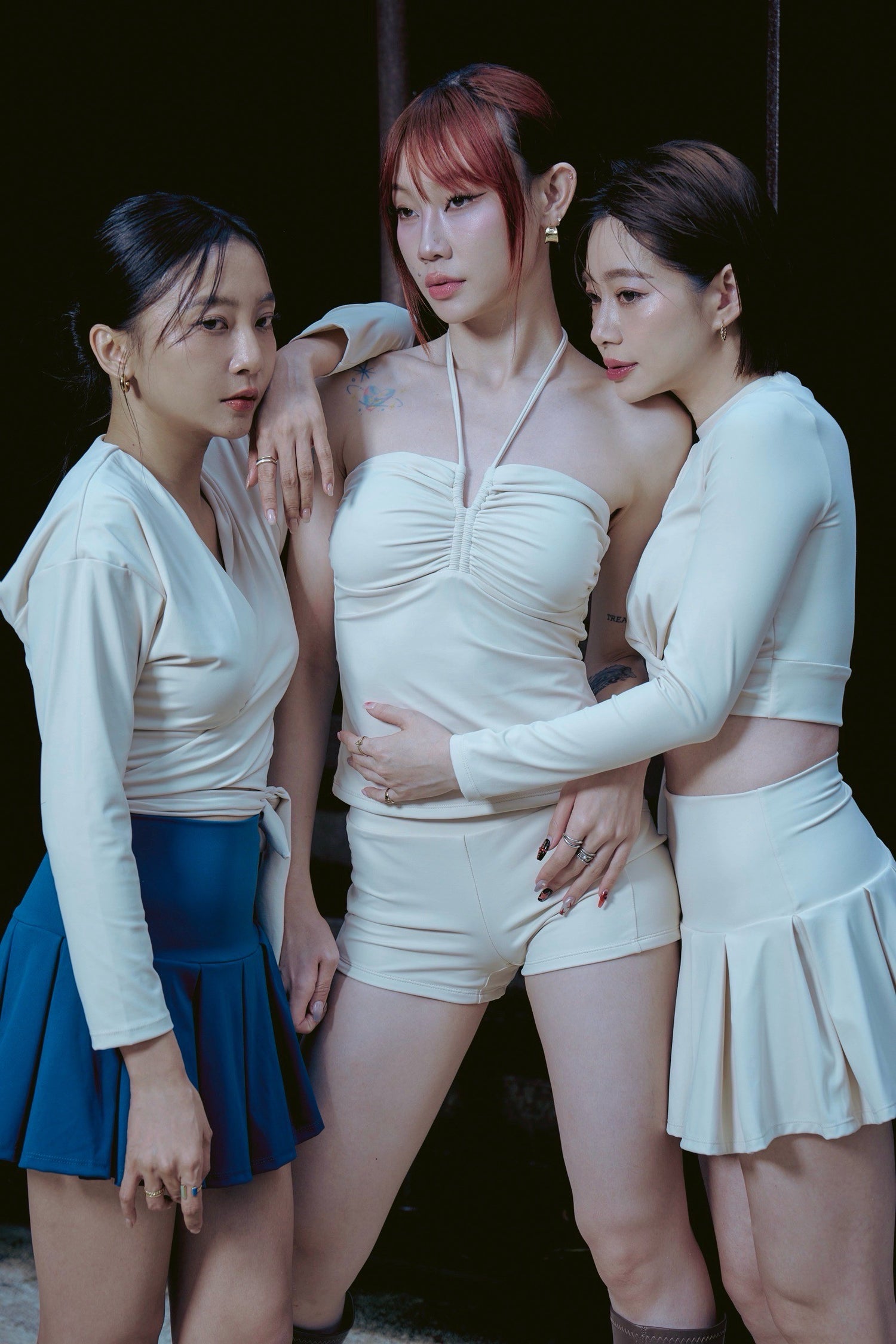 泉肌 | 繞頸抽皺泳裝上衣 - 暖泉米