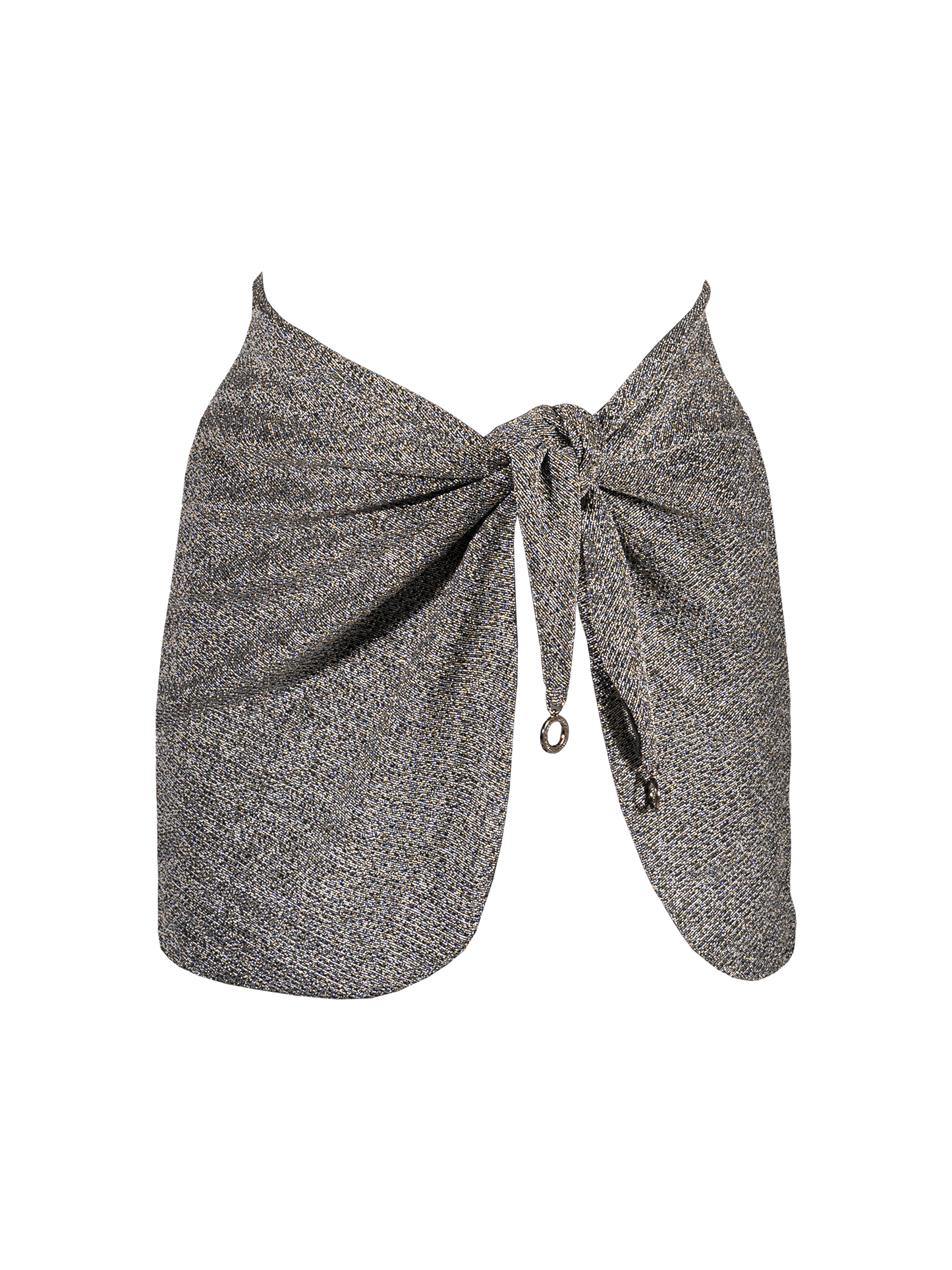 Stardust ~ High Slit Mini Skirt - Heather Silver