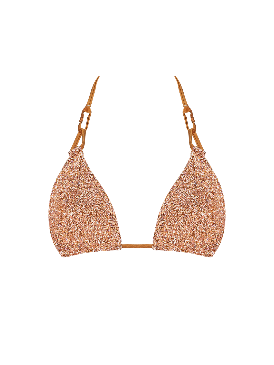 Stardust | Triangle Bikini Top with Hoops ~ Light Copper