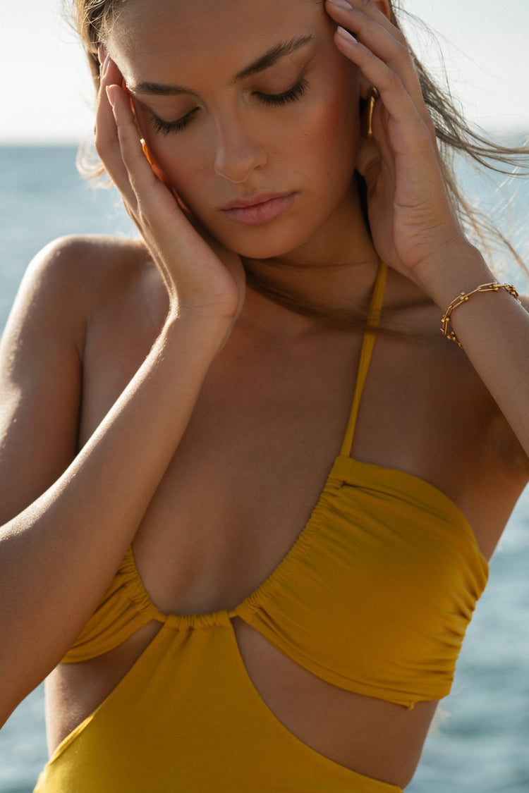 The Eco Edit ~ The Island Halter Maxi Dress - Bonn Yellow