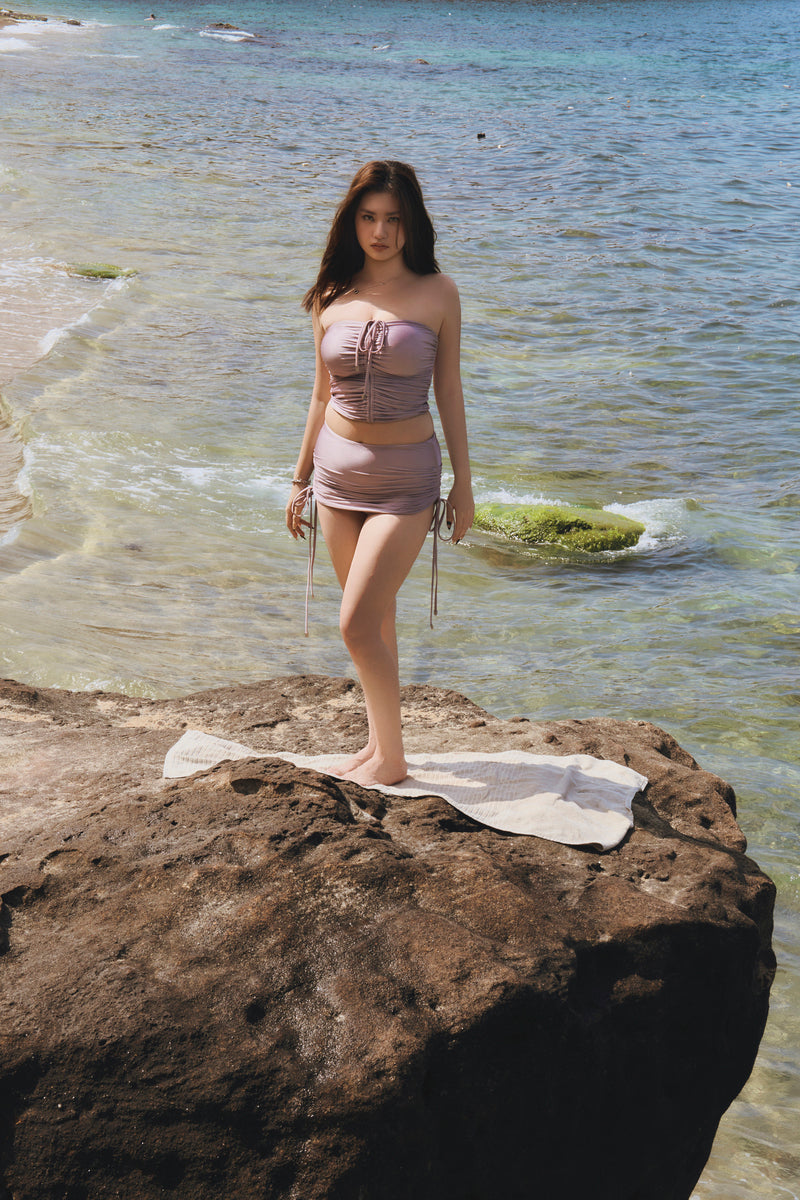 (Pre-Order7/25) Stacey x HAI | Monte Carlo Ruched Skirt Bottom - Mist Purple