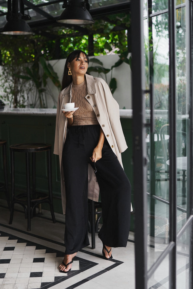 水波紋削肩連體衣