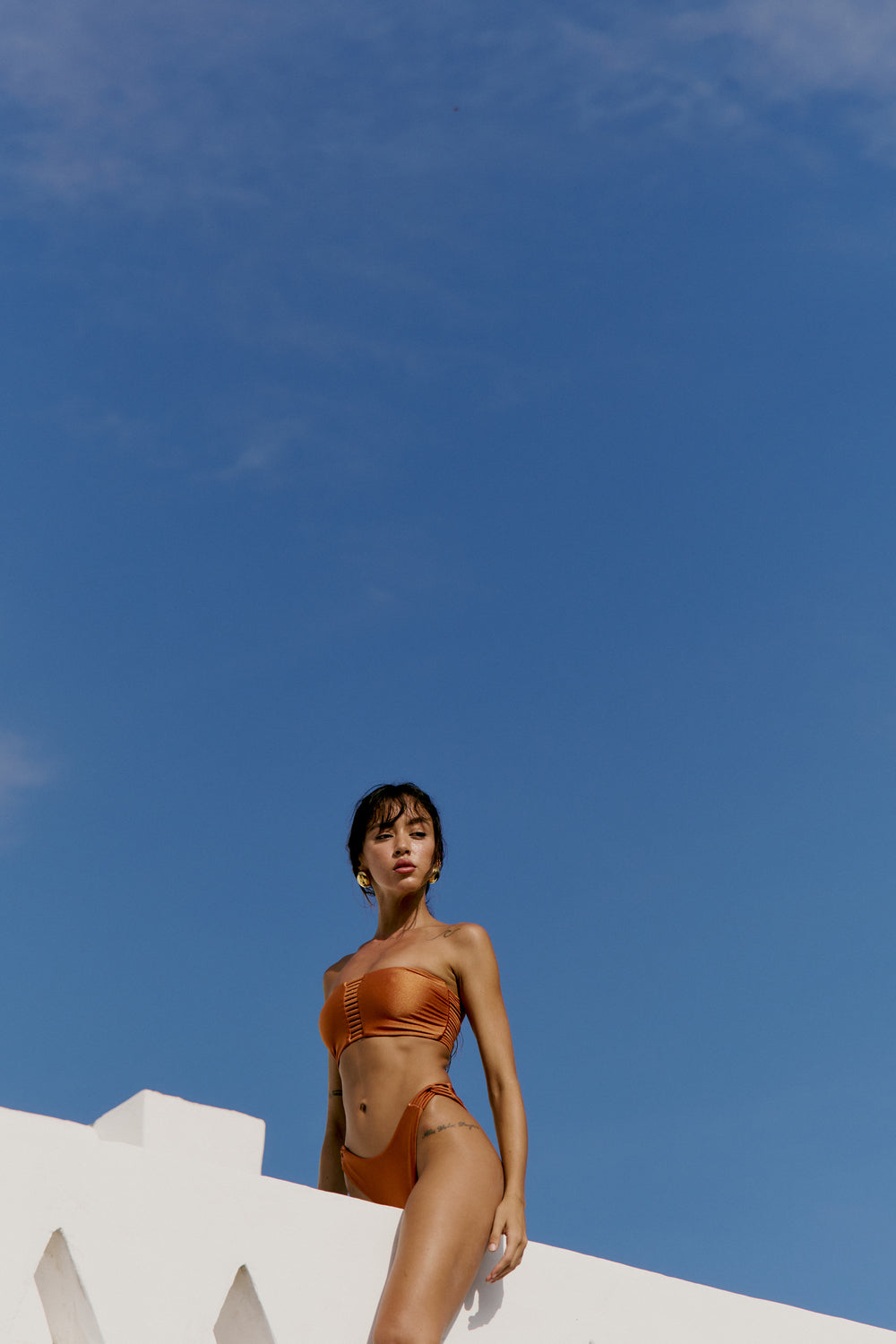Second Skin | Shimmer ~ Loop-de-Loop Bikini bottom - Peruvian Amber