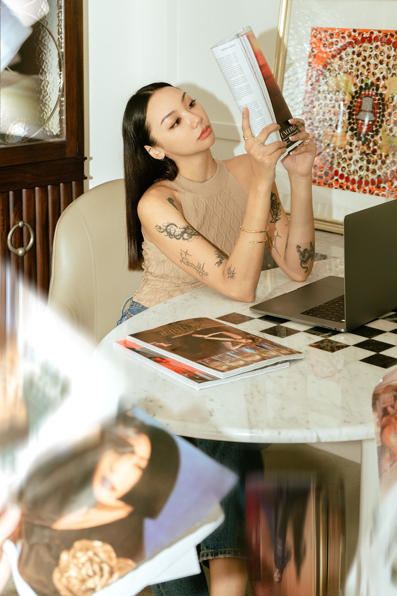 水波紋削肩連體衣