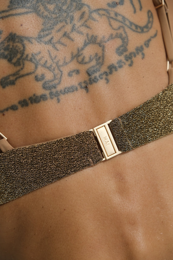 粼粼 | W 形鋼圈比基尼上衣 - 淺金色