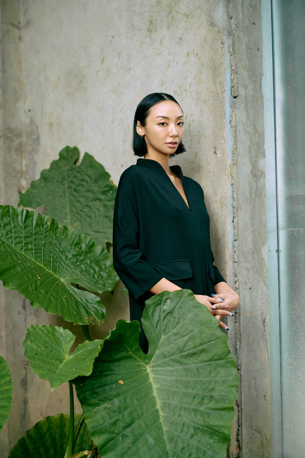 The Eco Edit ~ Straight-line pocket Maxi Dress - Onyx Black