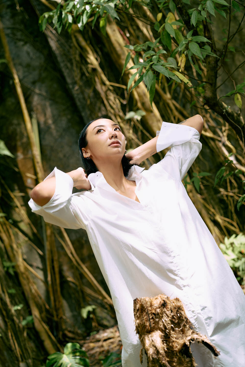 The Eco Edit ~ Relaxed Fit Boyfriend Shirt Dress - Galactic White