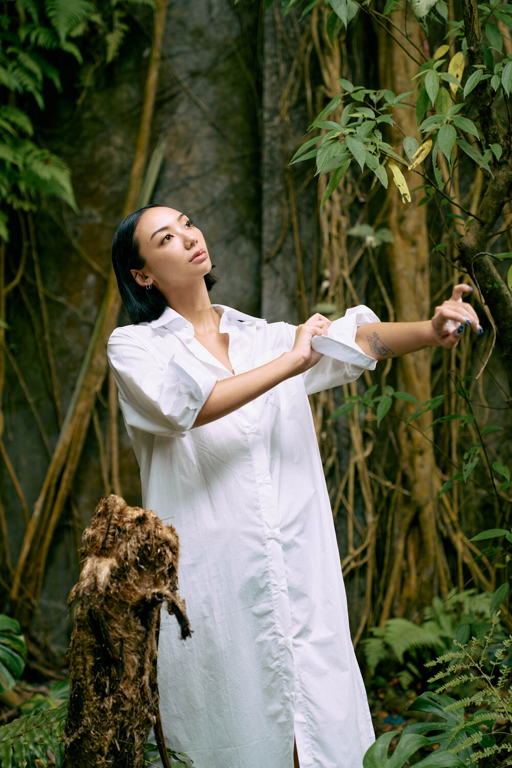 The Eco Edit ~ Relaxed Fit Boyfriend Shirt Dress - Galactic White