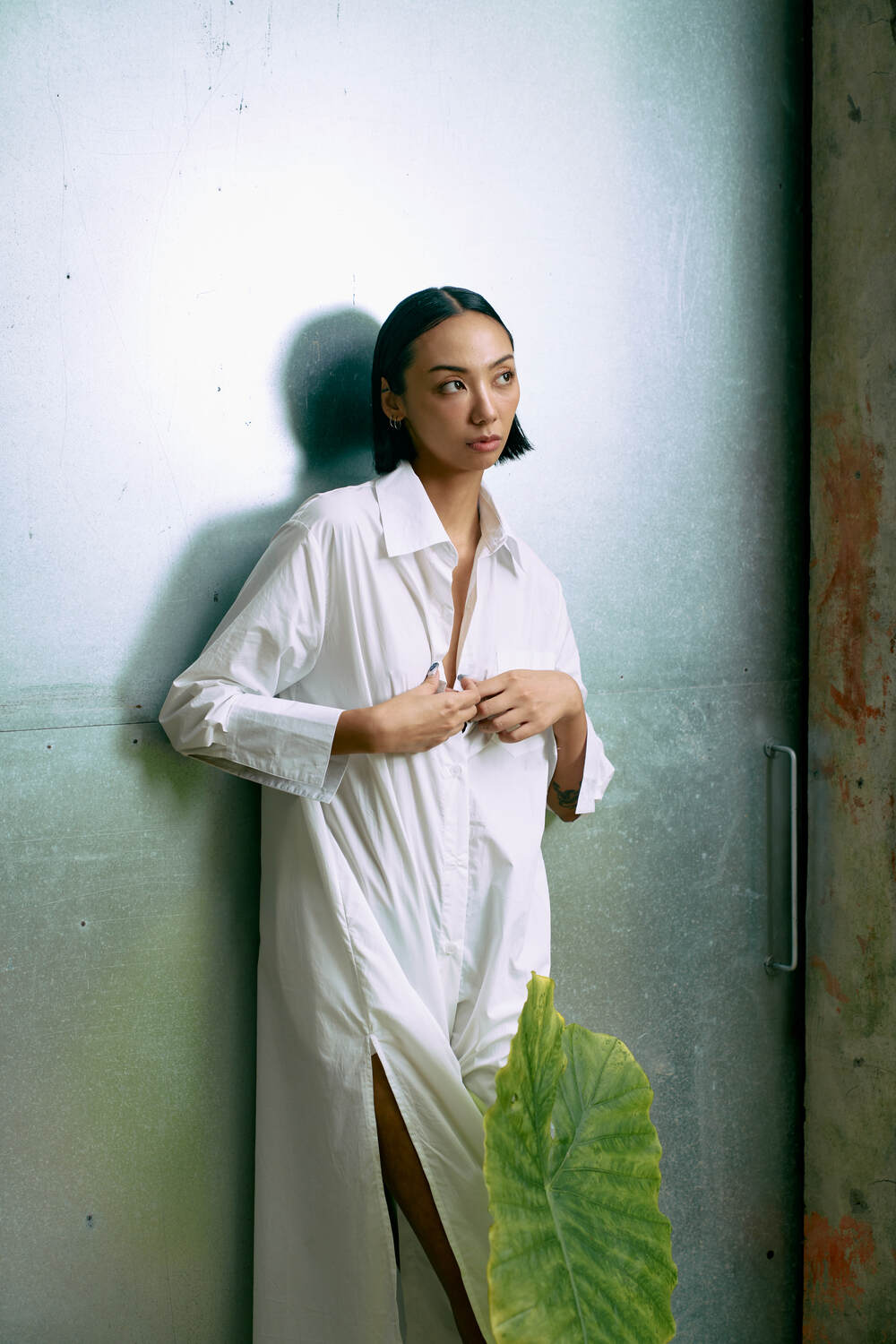 The Eco Edit ~ Relaxed Fit Boyfriend Shirt Dress - Galactic White