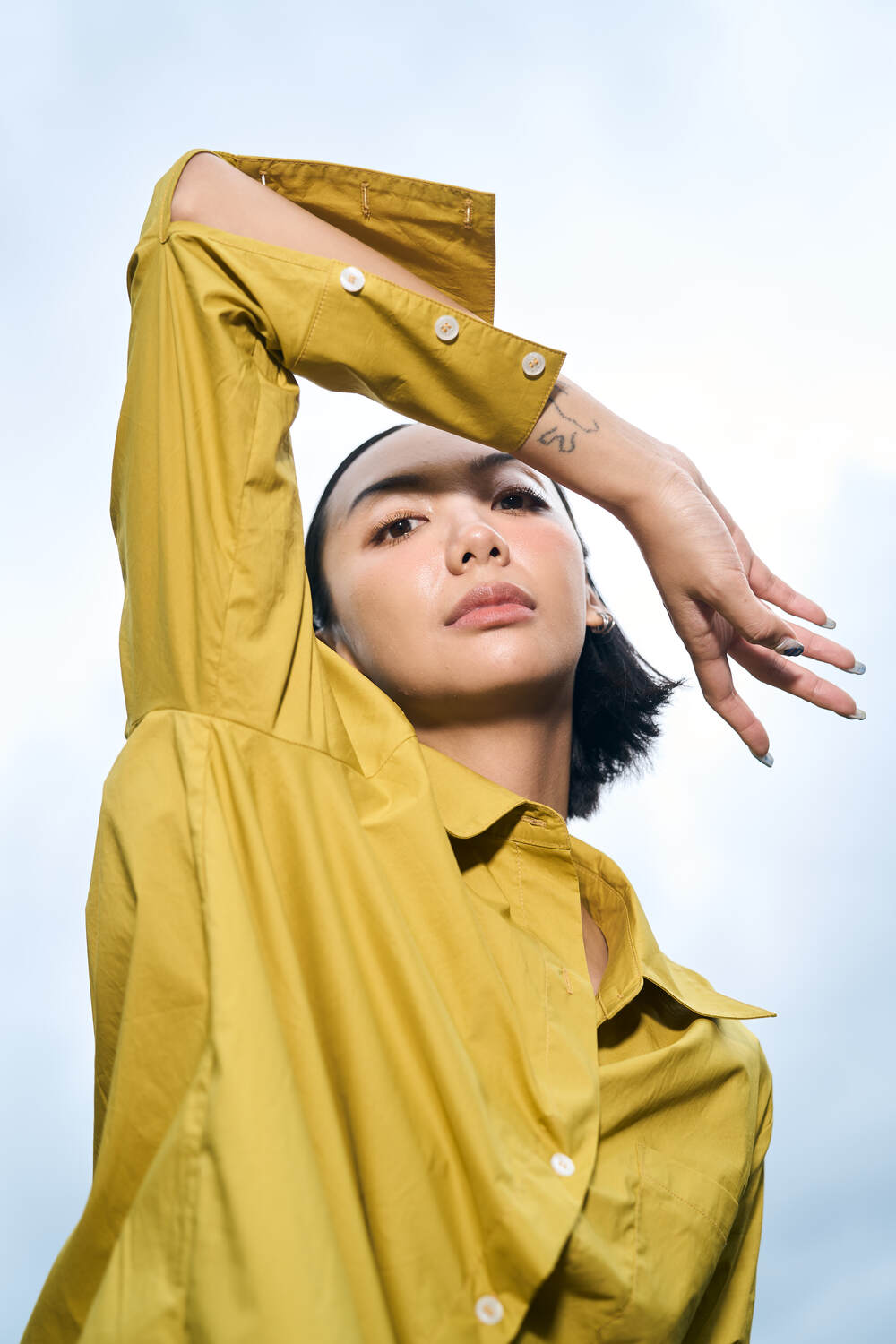 The Eco Edit ~ Relaxed Fit Boyfriend Shirt Dress - Autumn Green