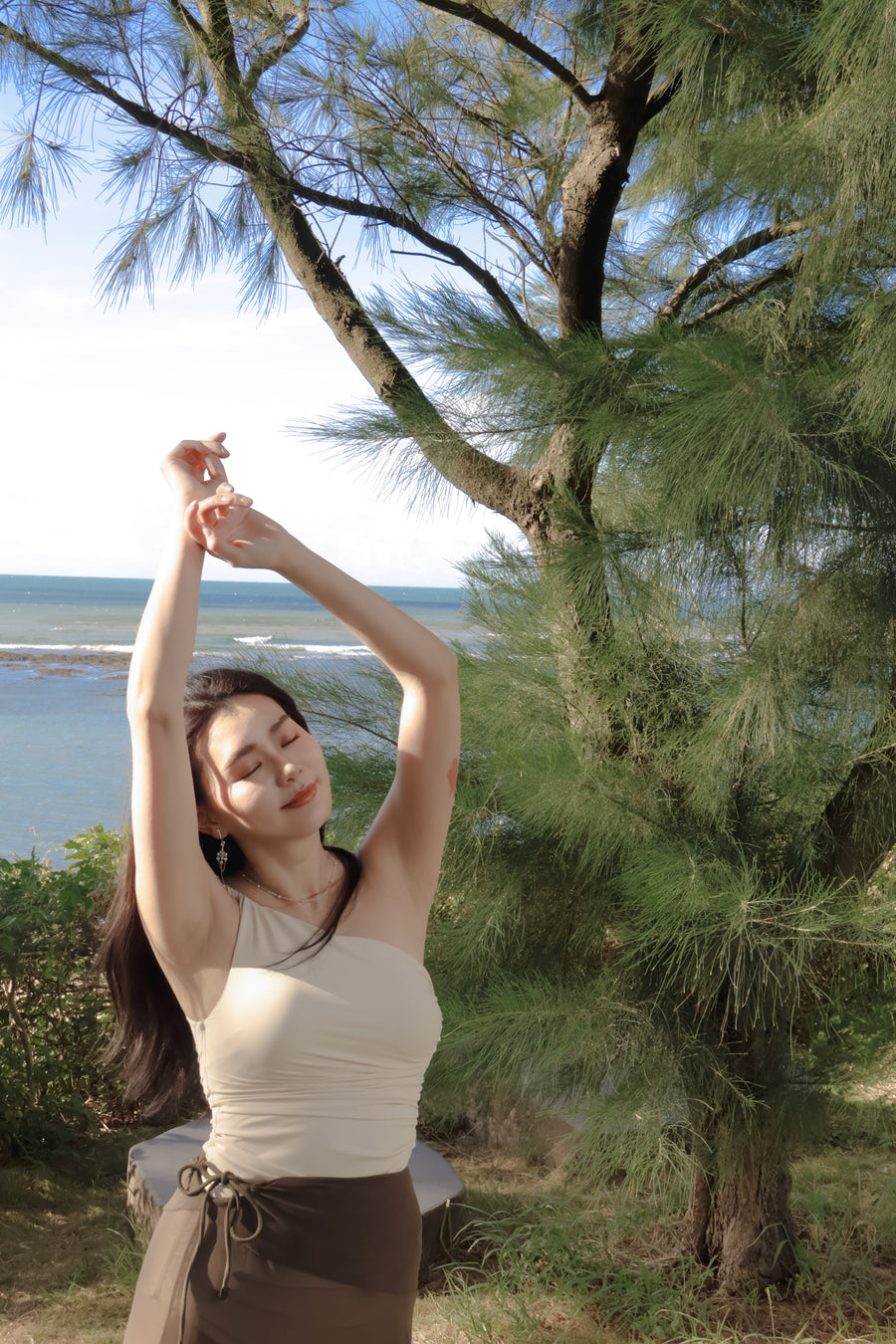 Whispering Springs | One-Shoulder Twist Bikini Top - Spring