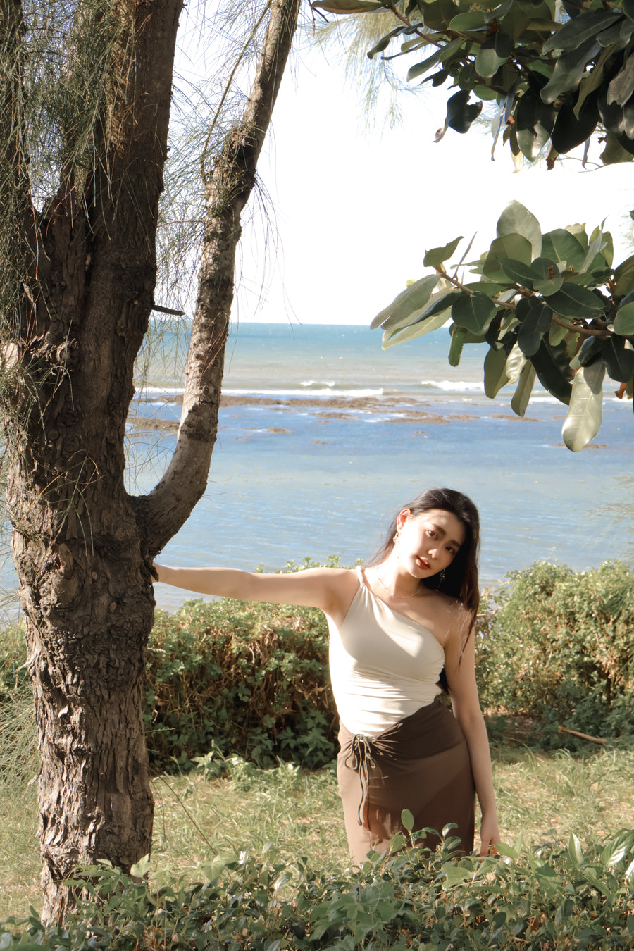 Whispering Springs | One-Shoulder Twist Bikini Top - Spring