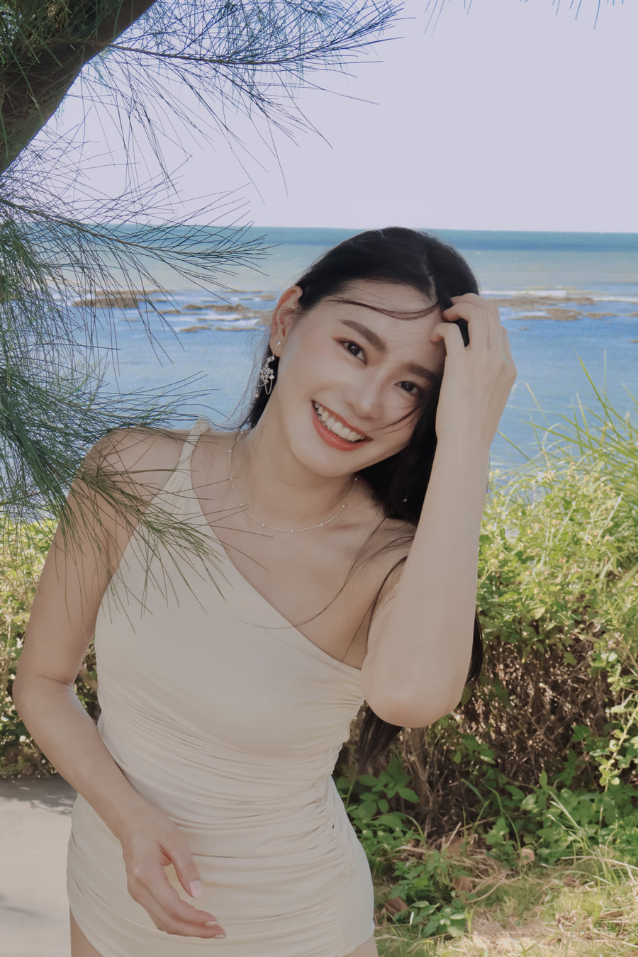 Whispering Springs | One-Shoulder Twist Bikini Top - Spring