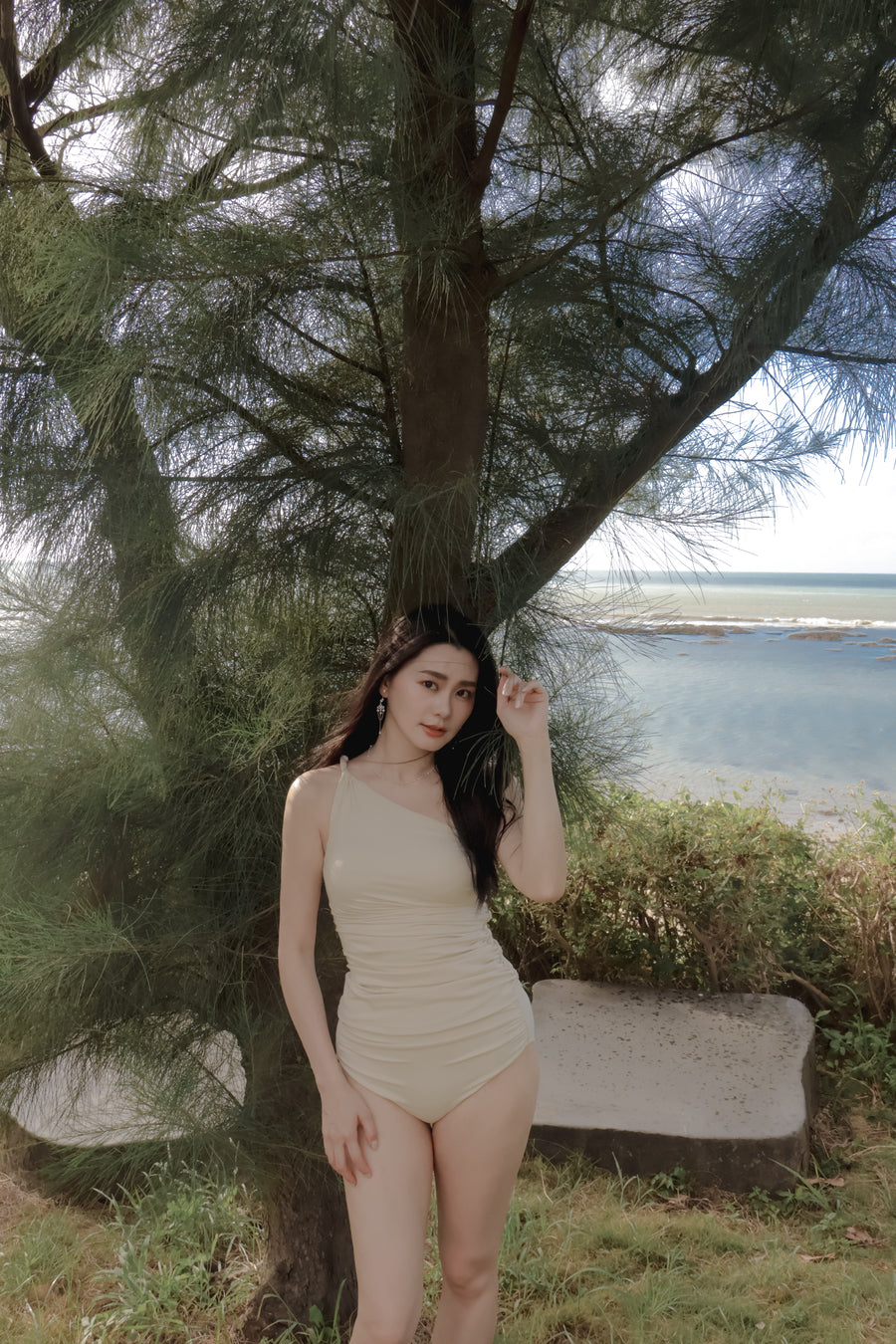 Whispering Springs | One-Shoulder Twist Bikini Top - Spring