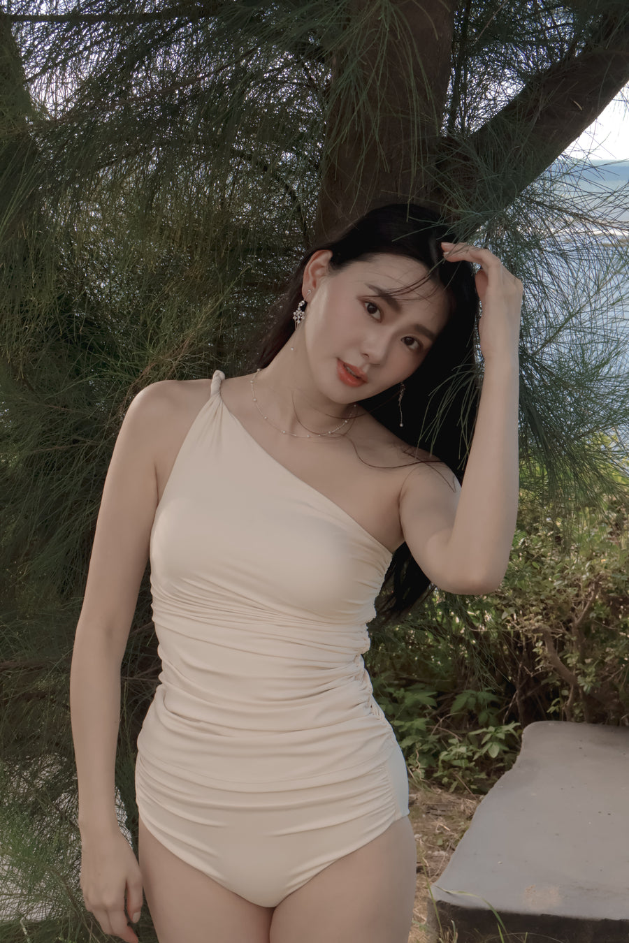 Whispering Springs | One-Shoulder Twist Bikini Top - Spring