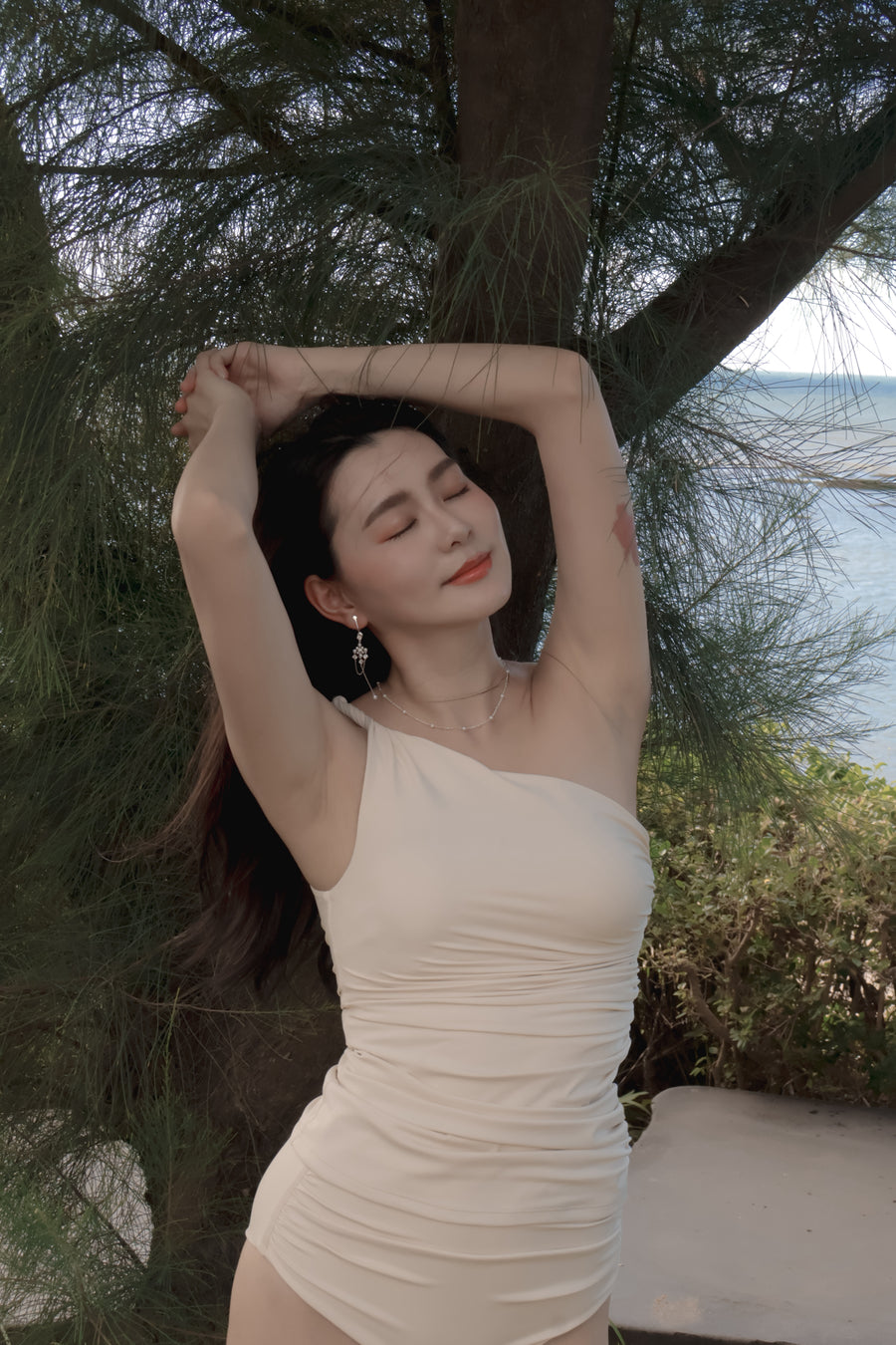 Whispering Springs | One-Shoulder Twist Bikini Top - Spring