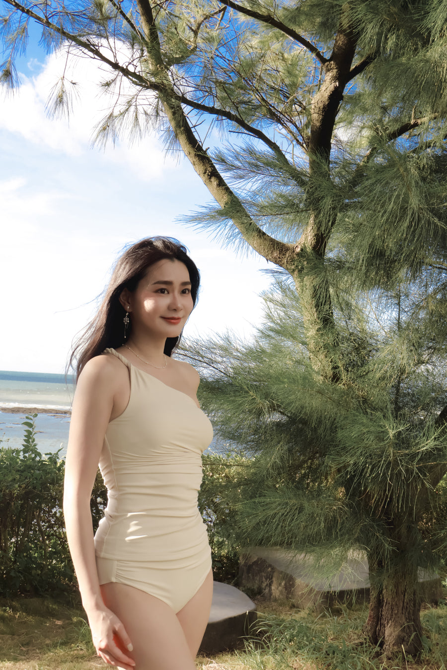 Whispering Springs | One-Shoulder Twist Bikini Top - Spring