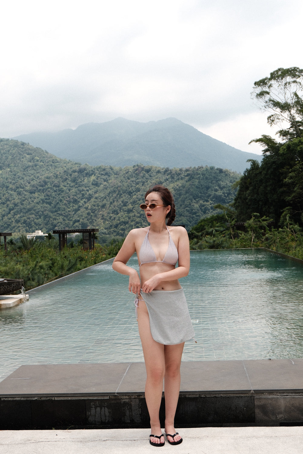 Stardust | High Slit Mini Skirt - Starry White