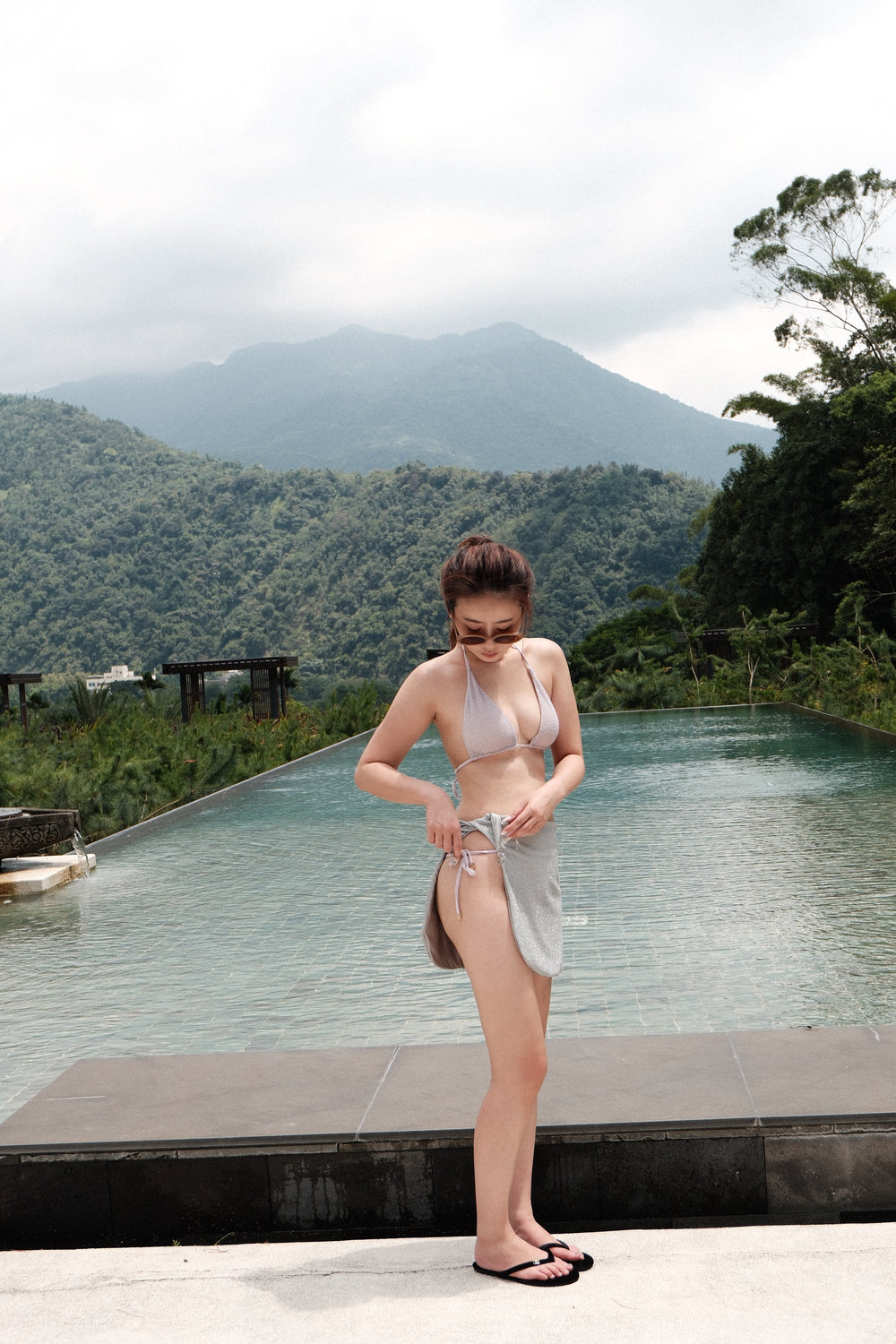 Stardust | High Slit Mini Skirt - Starry White