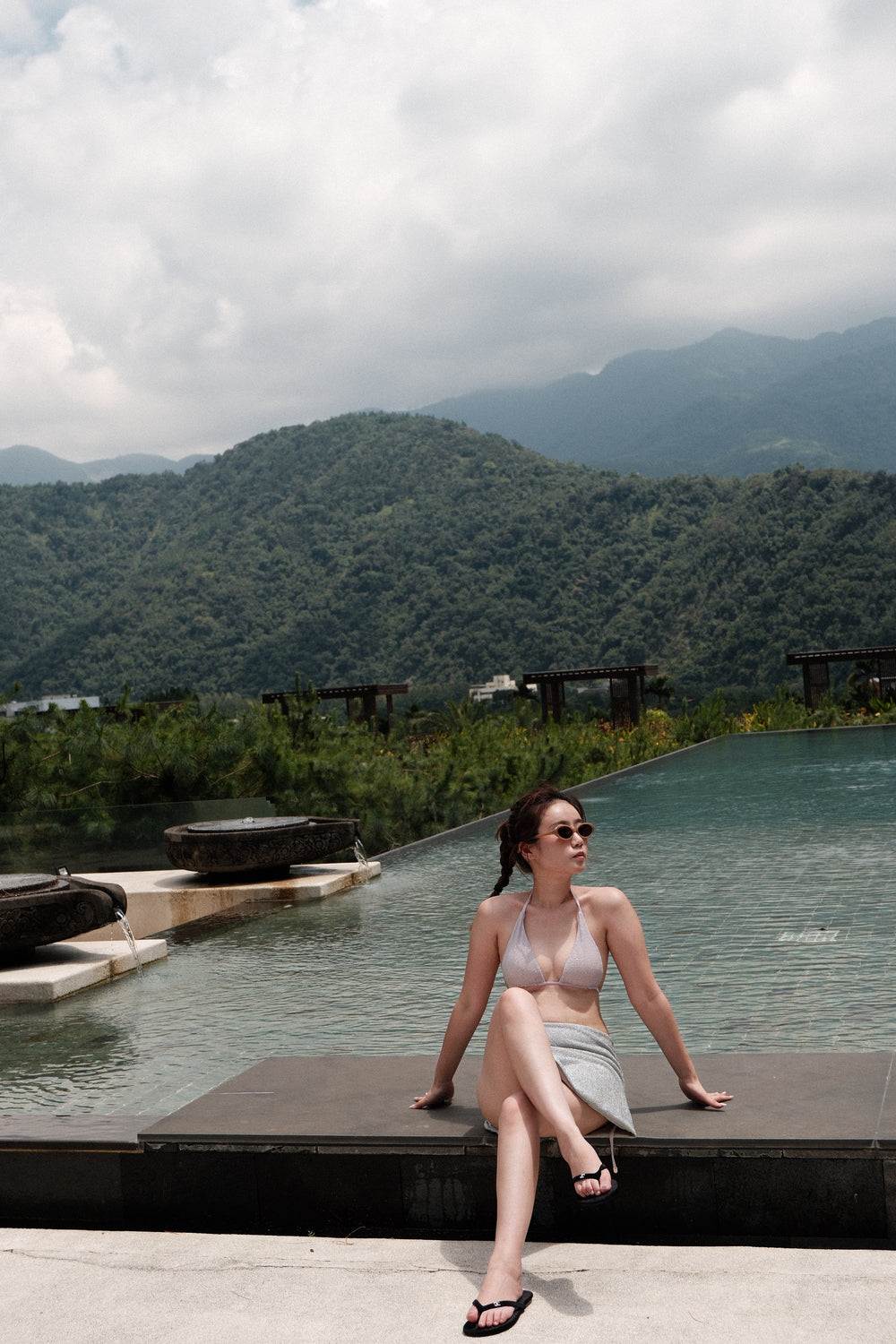 Stardust | High Slit Mini Skirt - Starry White