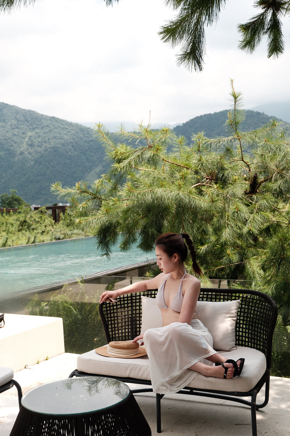 複膚|網紗透膚長裙 - 珍珠白