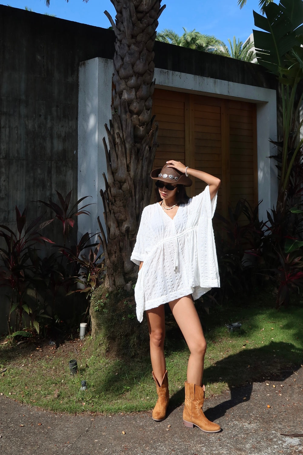 橫編直率|海島渡假罩衫- 極光白