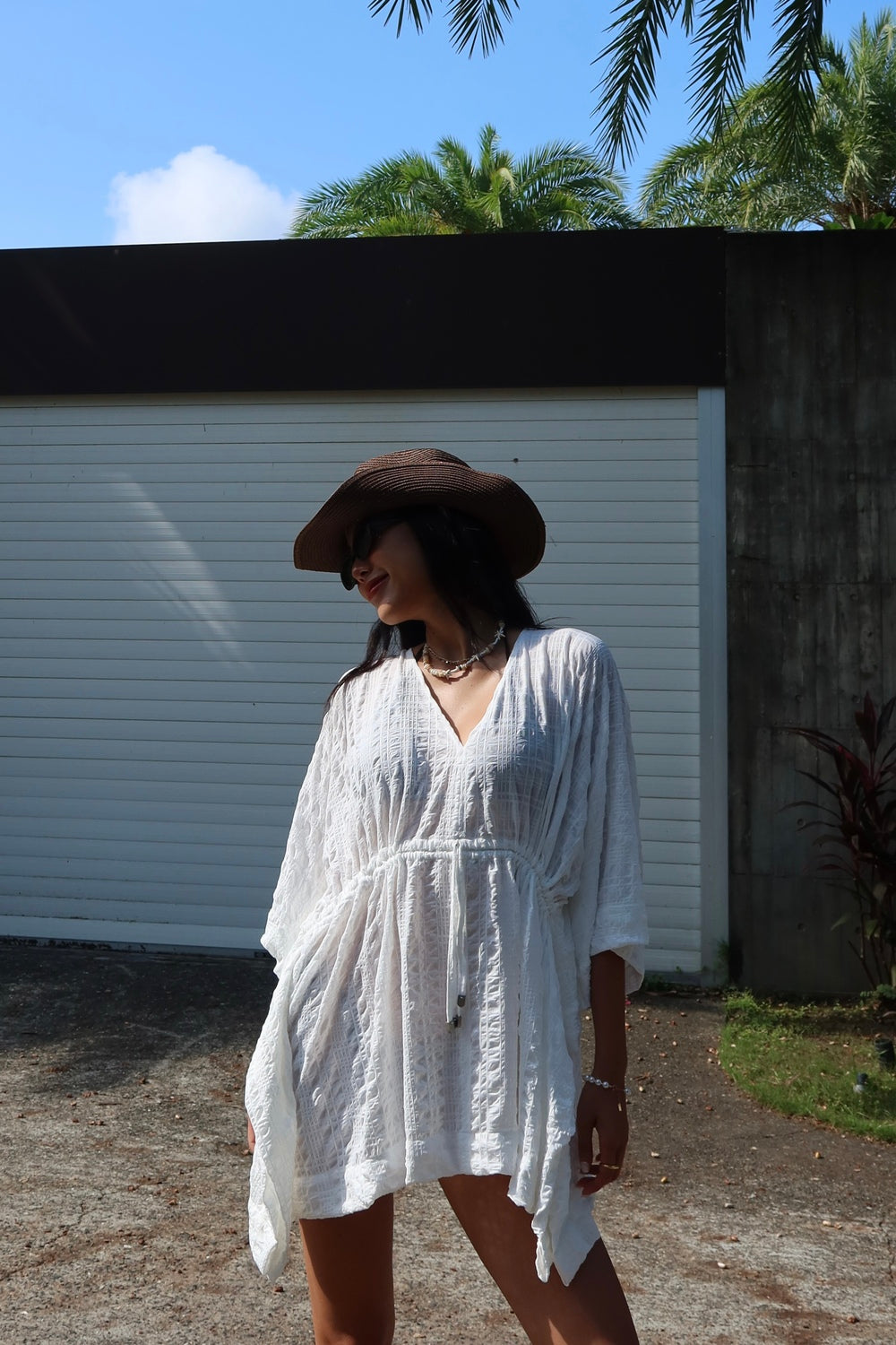 橫編直率|海島渡假罩衫- 極光白