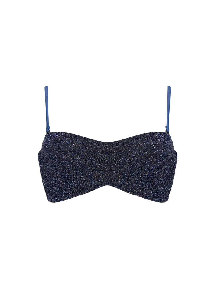 Stardust ~ Spaghetti Strap Bandeau Bikini Top - Navy