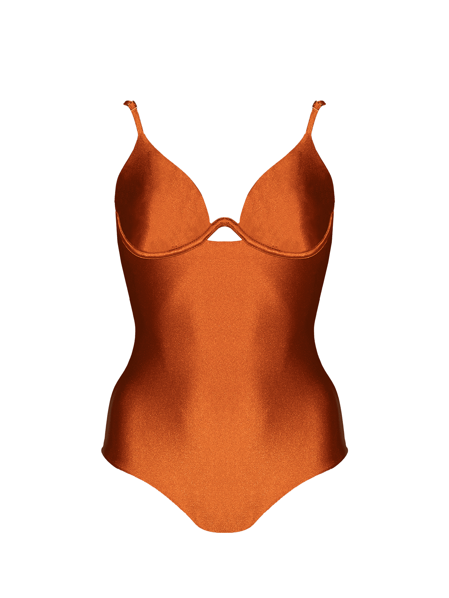 Second Skin | Shimmer ~ W-shaped Underwire One-Piece - Peruvian Amber