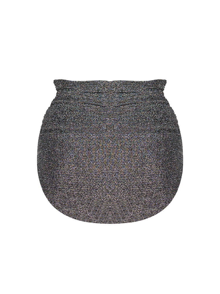 粼粼 | 超高腰細摺泳褲 - 星塵銀