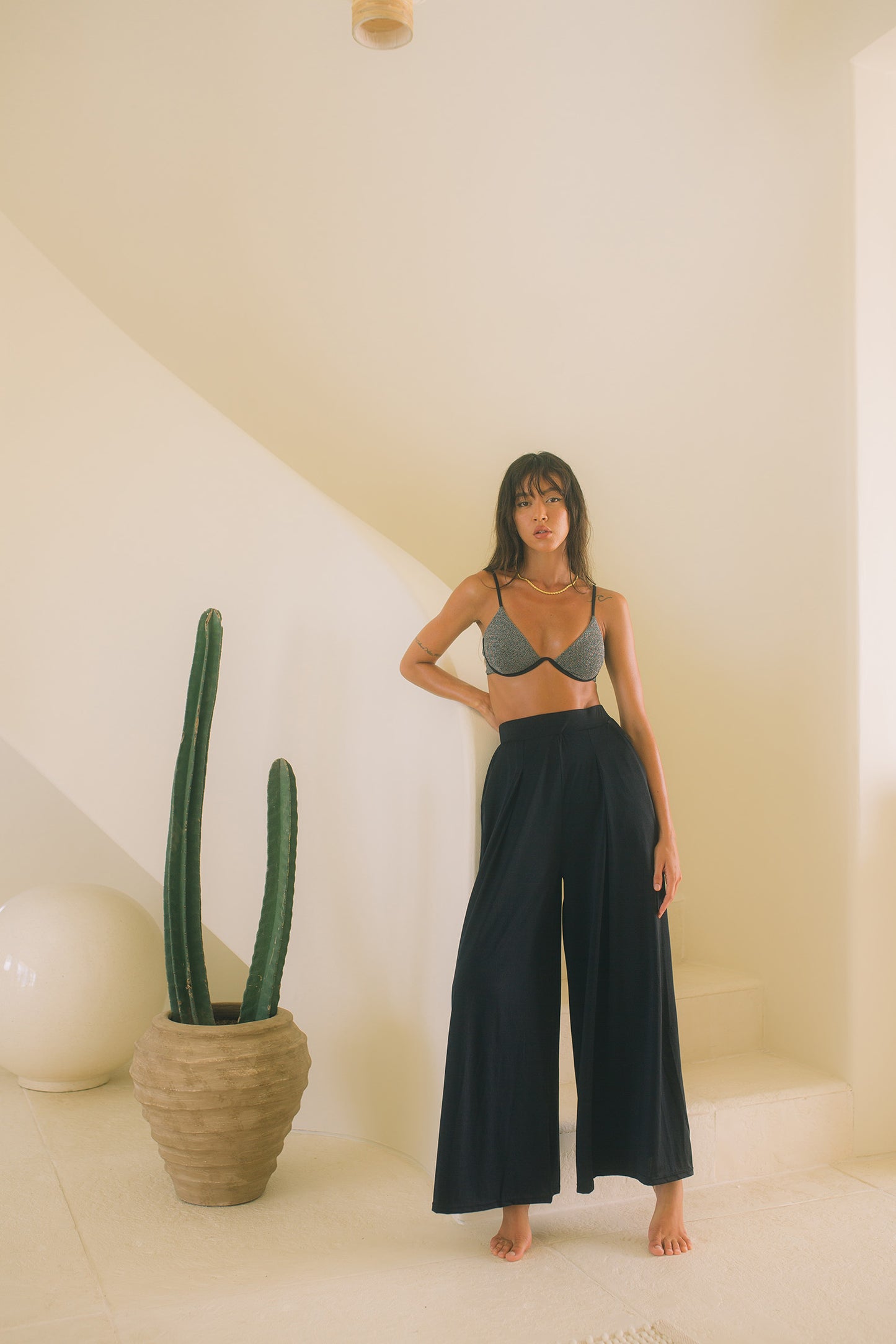 Second Skin | Shimmer ~ Poolside PJ Pants with Pockets - Onyx Black