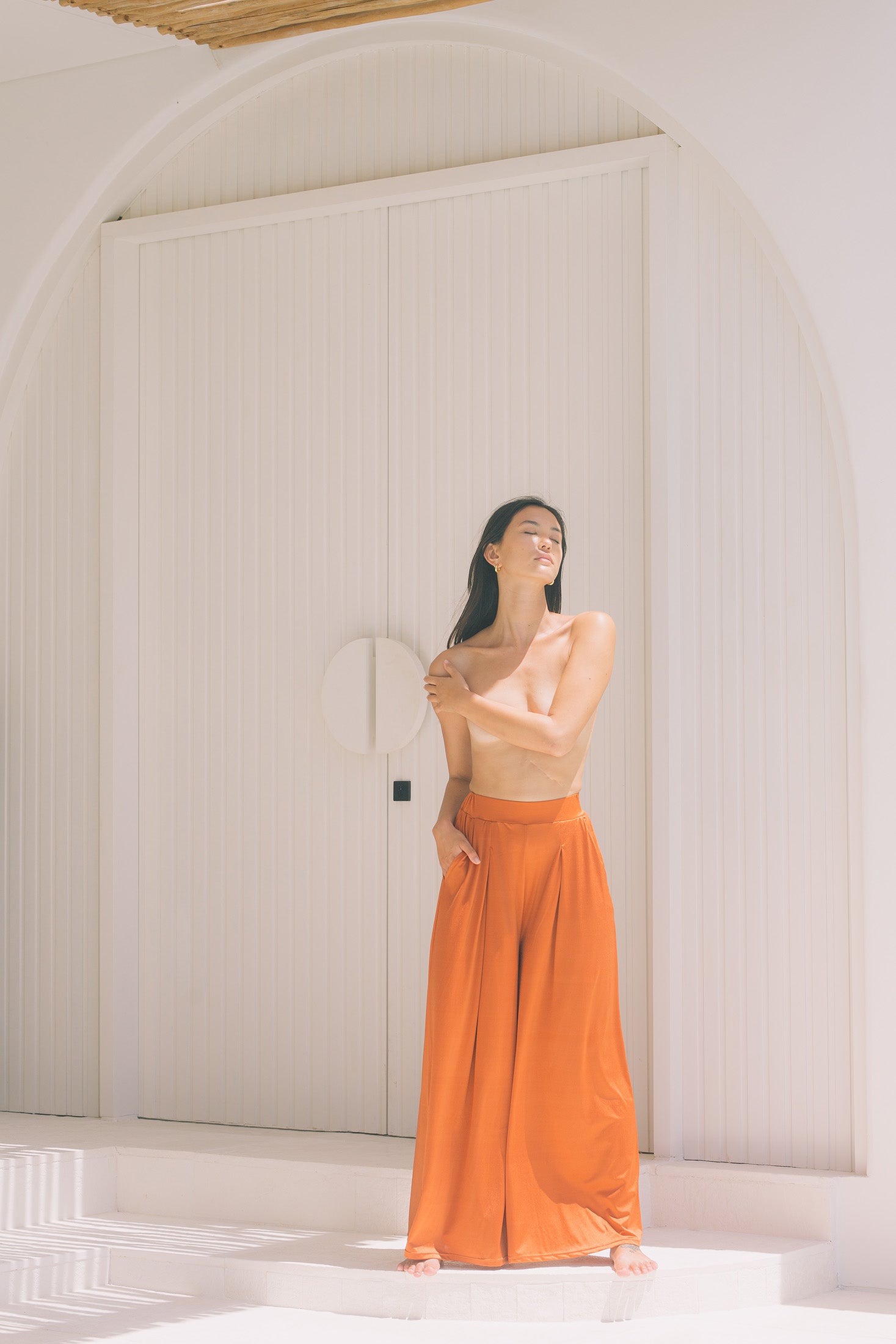 Second Skin | Shimmer ~ Poolside PJ Pants with Pockets - Peruvian Amber