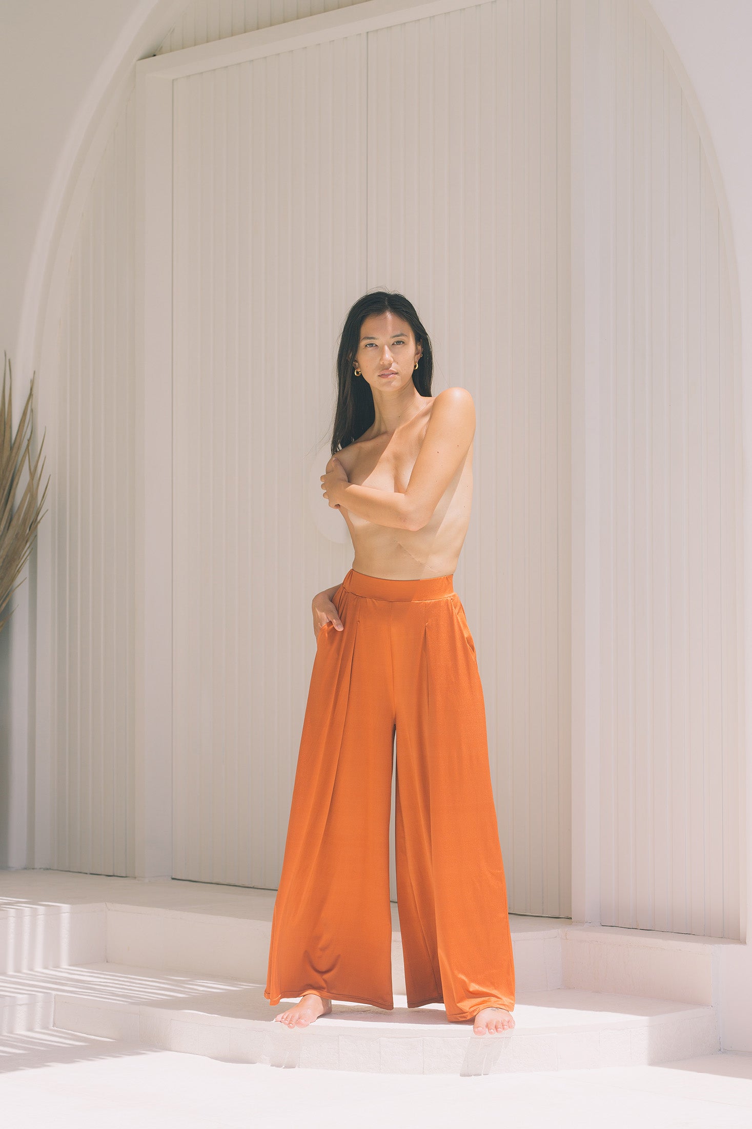 Second Skin | Shimmer ~ Poolside PJ Pants with Pockets - Peruvian Amber