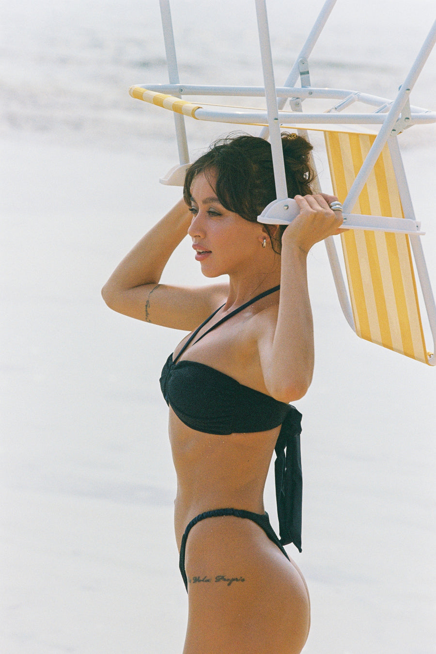Stardust ~ Halterneck Ruched Bikini Top 2.0 - Navy