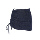 Stardust ~ Ruched Drawstring Mini Skirt - Navy